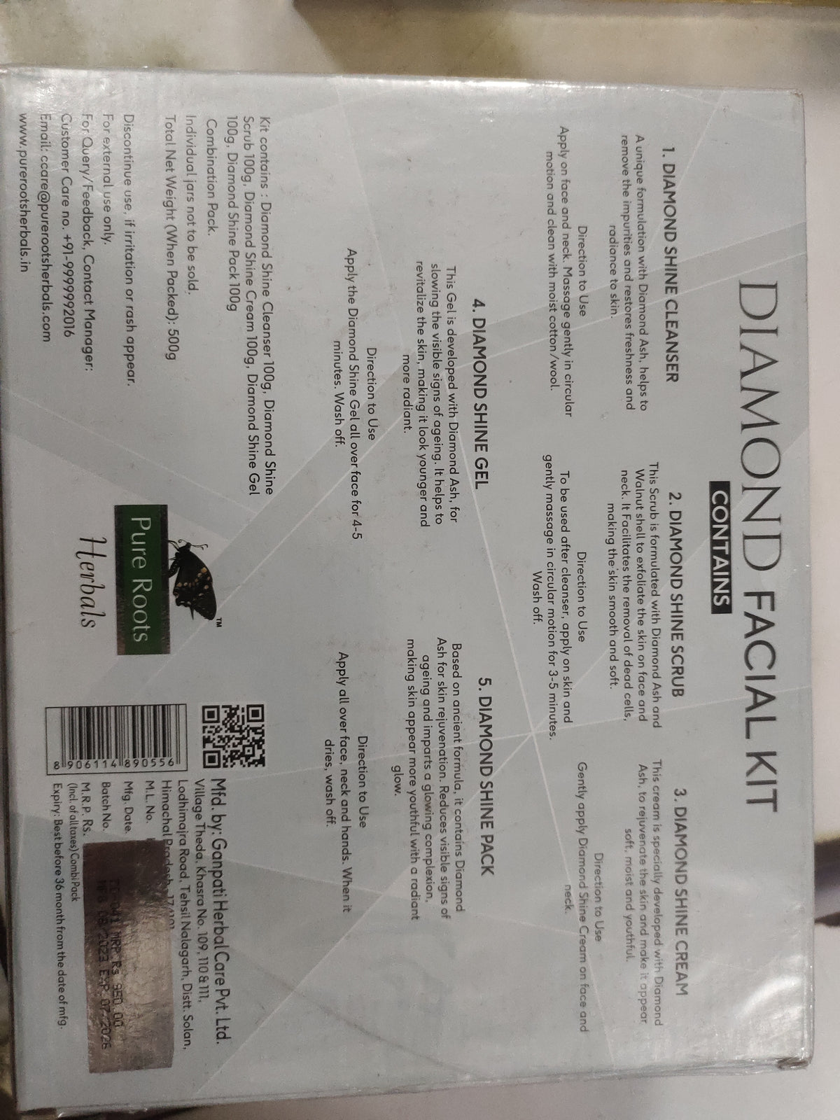 Pure Roots Diamond Facial Kit – products inside
