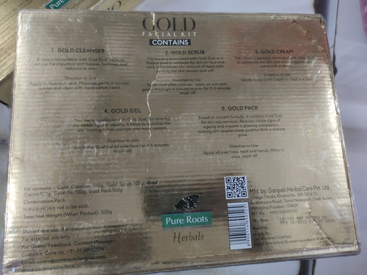 Pure Roots Gold Facial Kit detail