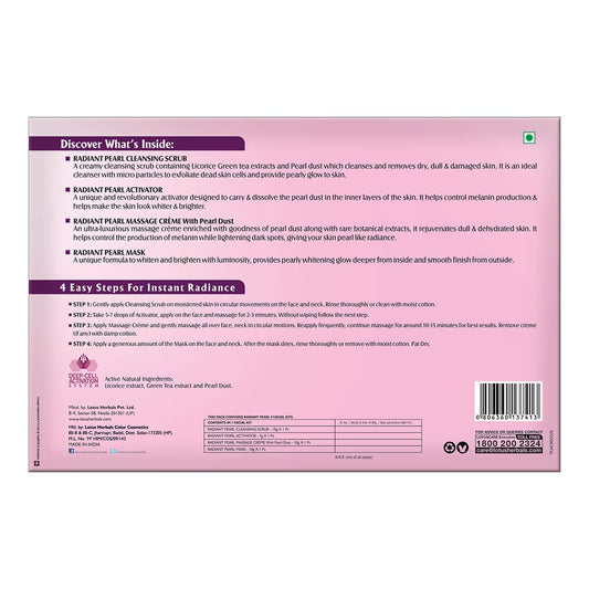 Lotus Herbals Radiant Pearl Facial Kit detail