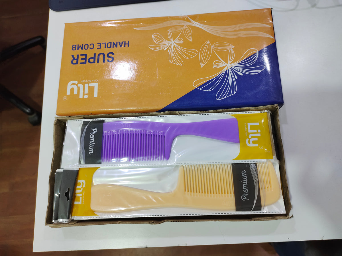 Lily Super Handle Hair Comb wide tooth