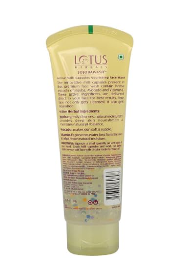 Lotus Jojoba Face Wash ingredients