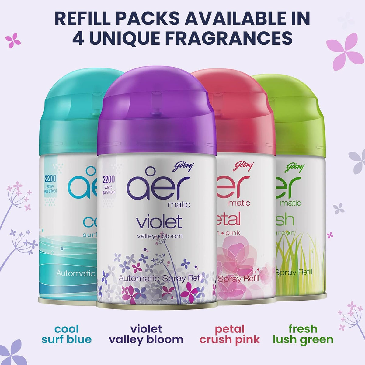 Godrej aer Matic Refill – fragrance variants