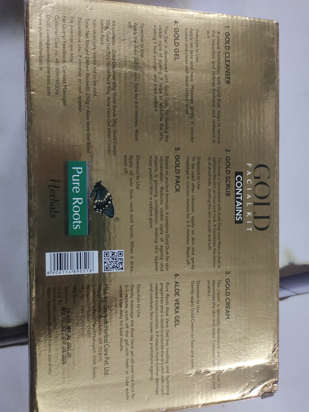Pure Roots Gold Kit 250g contents