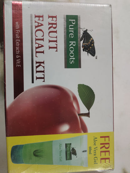 Pure Roots Fruit Facial Kit 200g with Free Aloe Vera Gel 60ml
