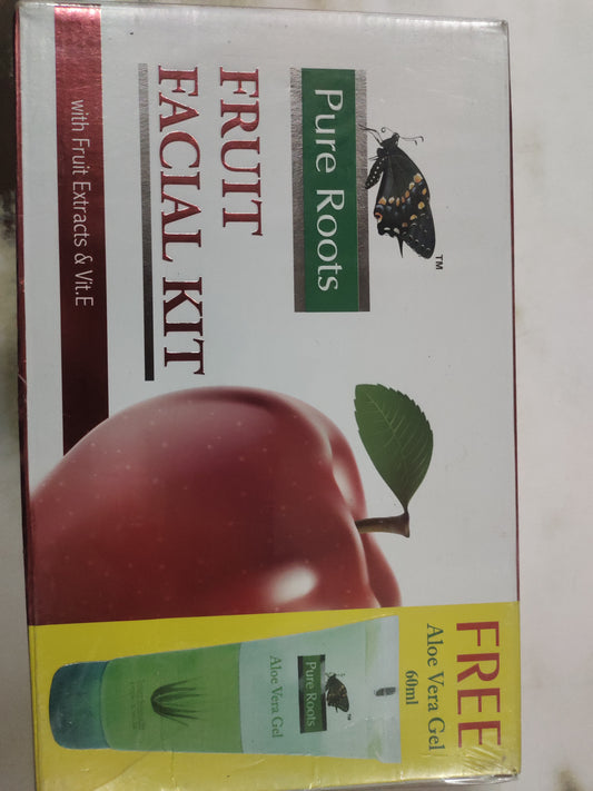 Pure Roots Fruit Facial Kit 200g with Free Aloe Vera Gel 60ml