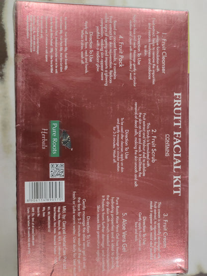 Pure Roots Fruit Facial Kit contents