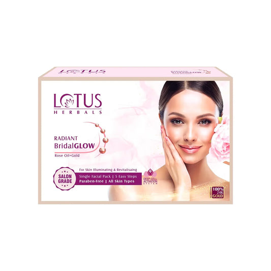 Lotus Herbals Radiant Bridal Glow Rose Gold Facial Kit 57g