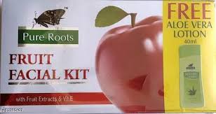 Pure Roots Fruit Facial Kit with Fruit Extracts and Vitamin E plus Free Aloe Vera Lotion 40ml