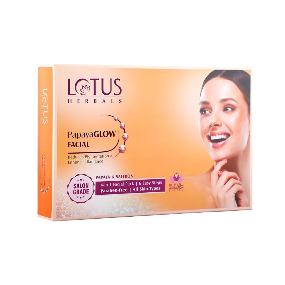 Lotus Herbals PapayaGlow 4-in-1 Facial Kit 67g – front view