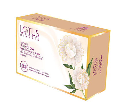 Lotus Herbals Radiant Party Glow Facial Kit White Peony and Argan Oil 57g