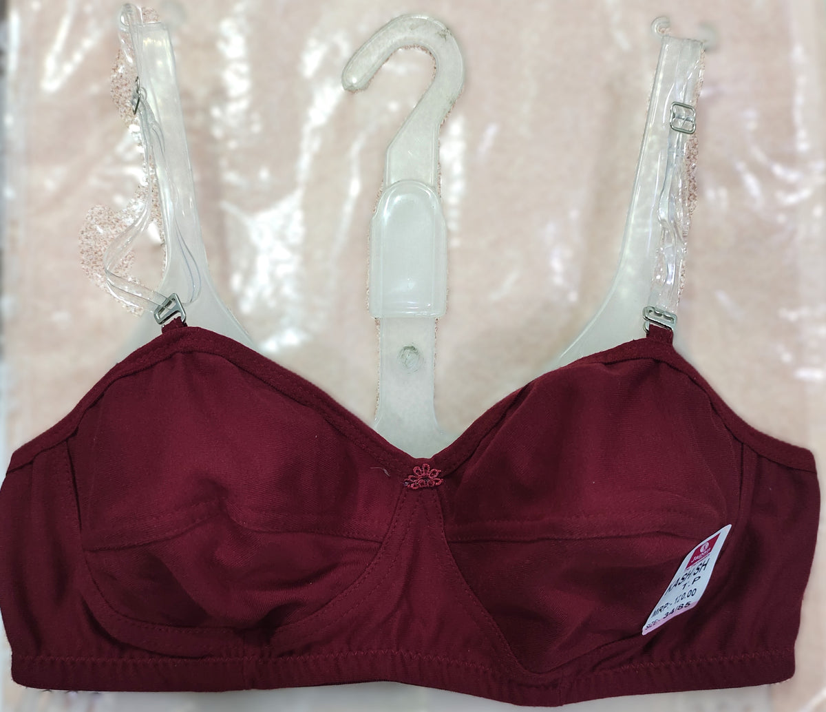 Japan Kashish Transparent Strip Bra – front view, pack of 6 assorted colours