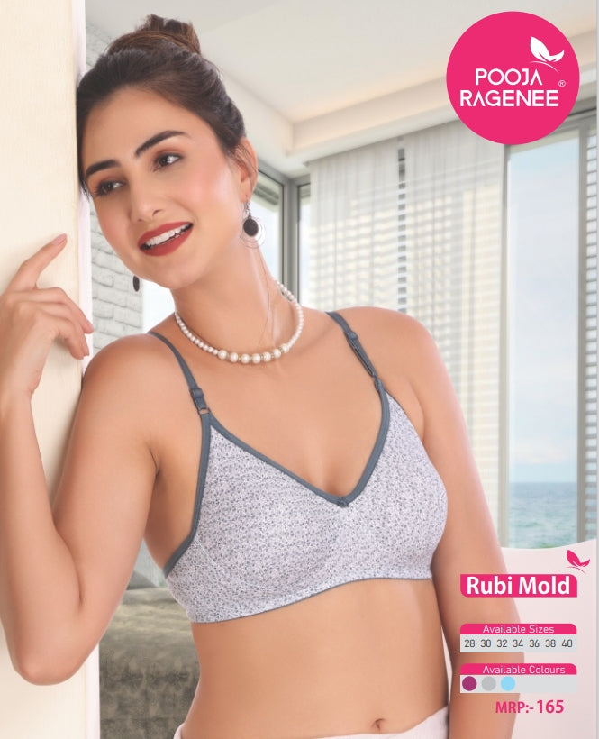 Pooja Ragenee Ruby Mold Bra Pack of 6 front view