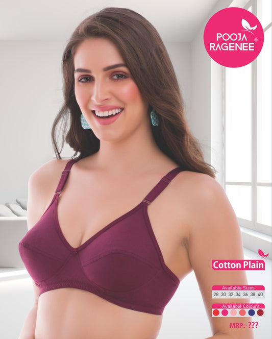 Pooja Ragenee Cotton Plain Bra Pack of 6
