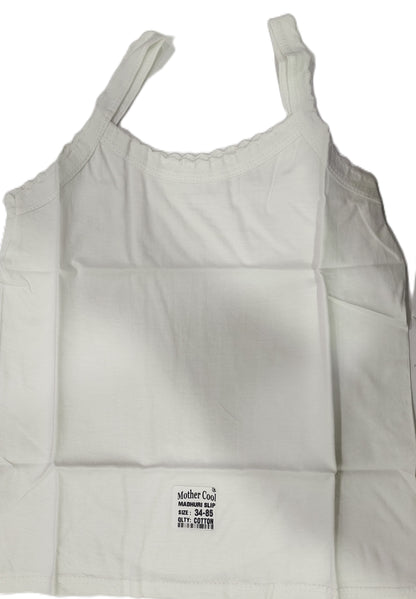 Mother Cool Madhuri White Slip Pack of 6 front view