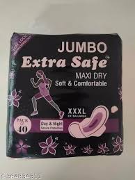 Extra Safe Jumbo XXXL Sanitary Pads Day and Night Protection