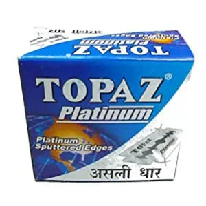 Topaz Platinum Double Edge Razor Blades for Men Pack of 50