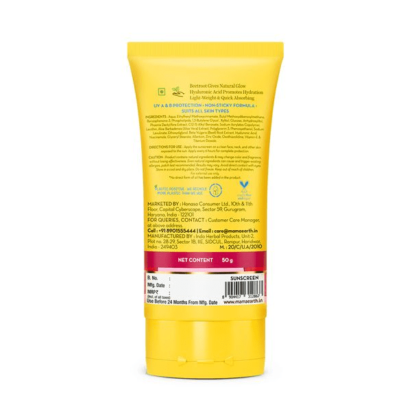Mamaearth Beetroot Sunscreen detail