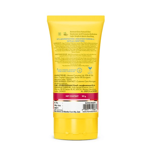 Mamaearth Beetroot Sunscreen detail