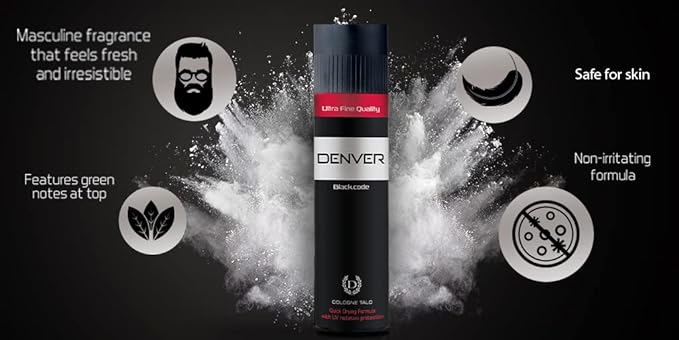Denver Black Code Body Talc – back view
