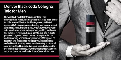 Denver Black Code Body Talc – pack of 2