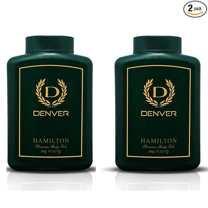 DENVER Hamilton Premium Body Talc 100g Pack of 2