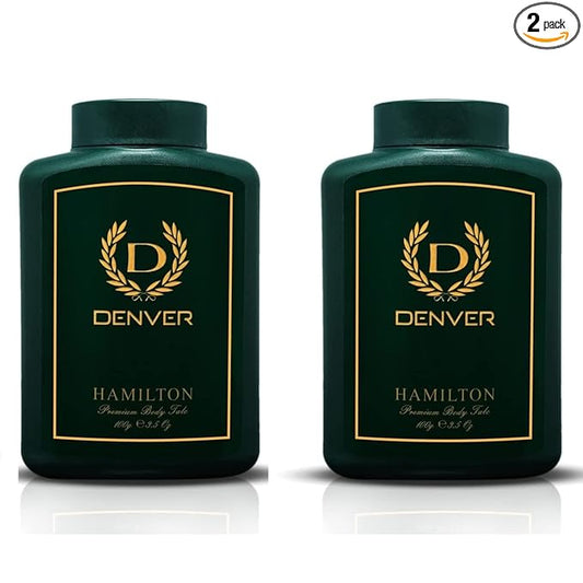 DENVER Hamilton Premium Body Talc 100g Pack of 2